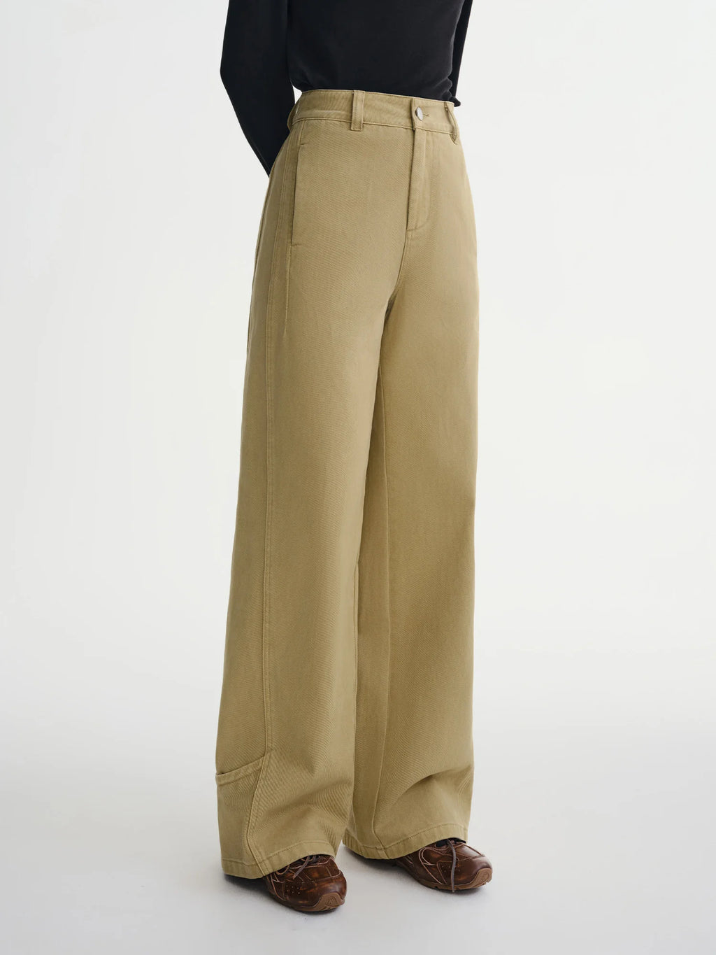 DUSHU Plus-Size Women’s Deconstructivist Fashion: Baidapa Workwear Jeans 2025 Winter Wide Leg Pants Collection Winter Jeans