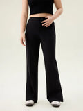 DUSHU【2 Veison】Women Black Simple Pants 2025 Spring New Zipper Waist Female Commuter Long Trousers 25DS81098+25DS81190