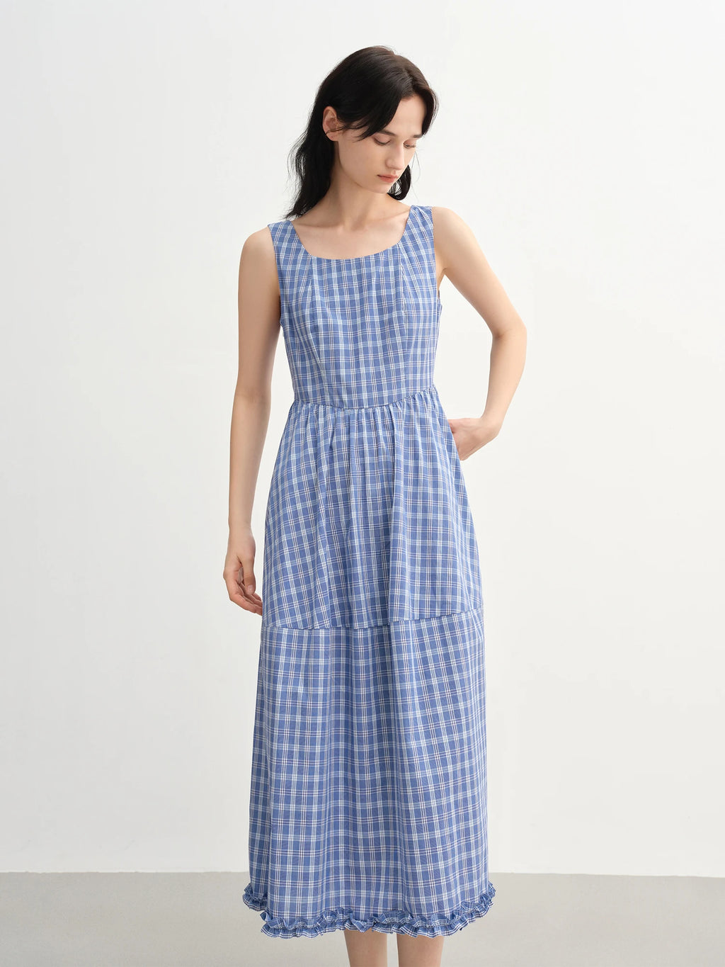 DUSHU 2025 Summer Women's Curve-Enhancing A-Line Dress - Contoured Waist & Retro-Inspired Straps for Effortless Elegance