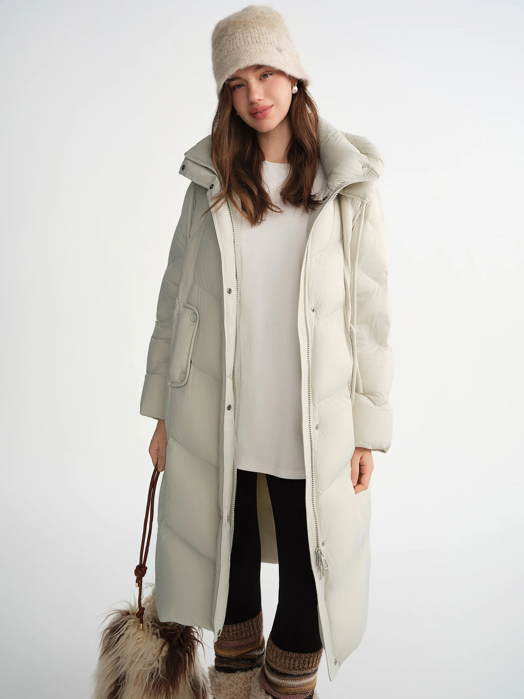 DUSHU Women Cozy Warm Bread Standing Collar Hooded Down Jacket Winter 2025 NewTriple Protection Short Long Versions Available