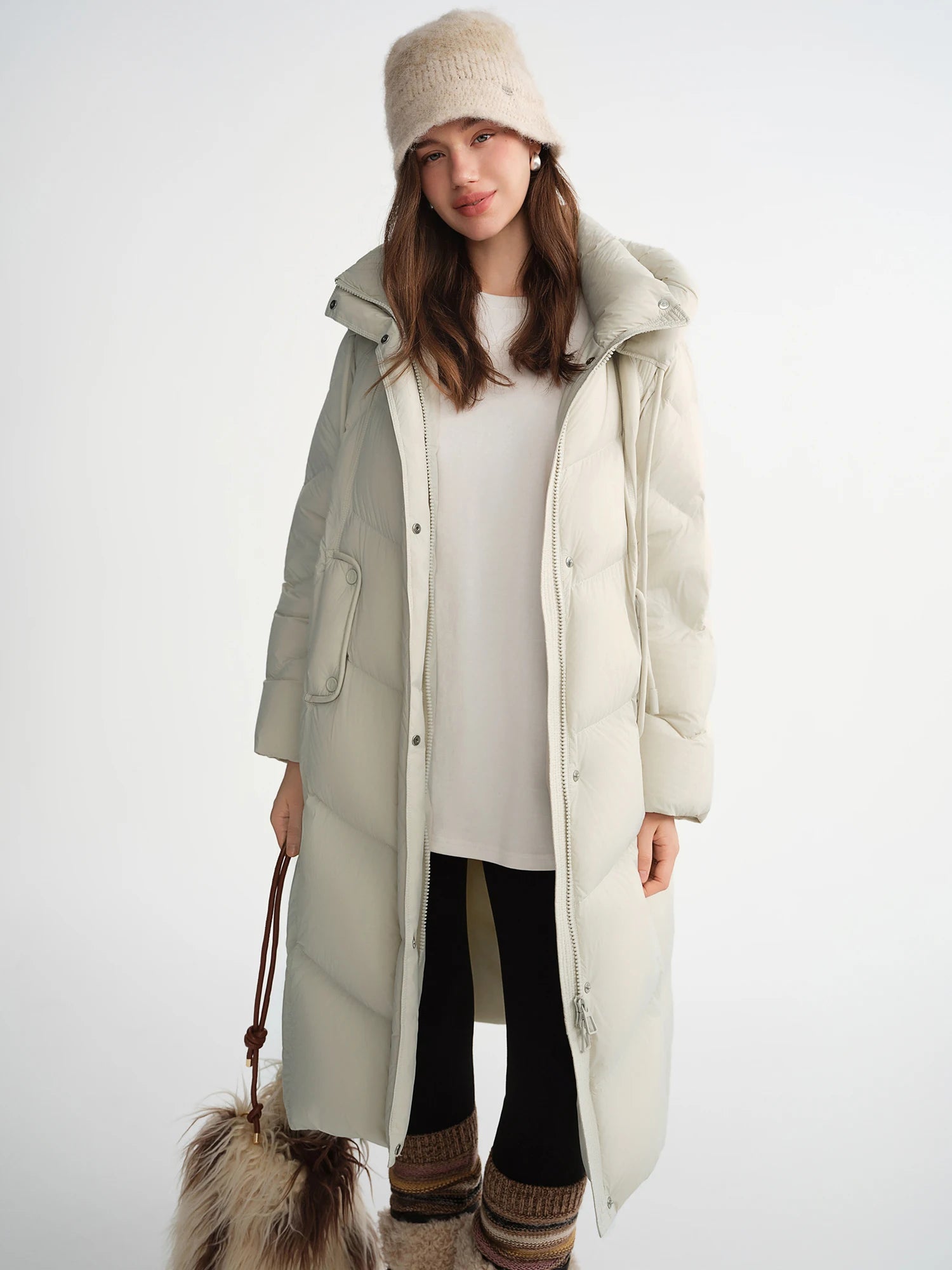 DUSHU Women Cozy Warm Bread Standing Collar Hooded Down Jacket Winter 2025 NewTriple Protection Short Long Versions Available