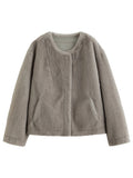 DUSHU Plus Size Faux Mink Eco-friendly Fur Coat New Winter 2025 Loose Fit Short Coat Banquets Commuting Classic Elegant Design