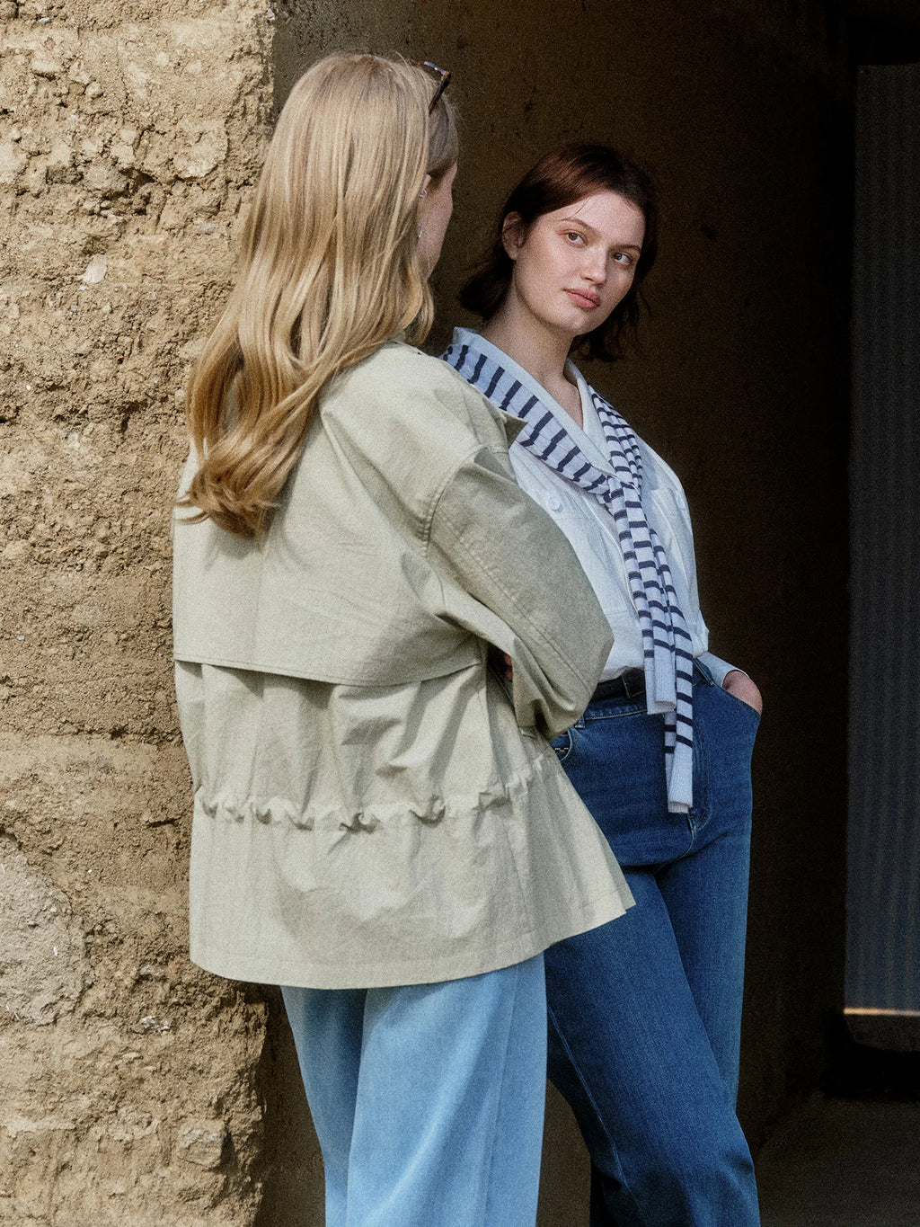 DUSHU Drawstring Trench Coat New Spring 2026 Cropped Trench Coat for Women Loose Classical Commuting Outwear Cotton Soft